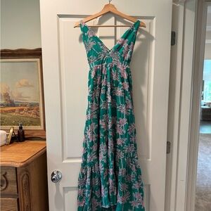 Maaji Teal and Lilac Beachy Maxi Dress